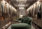 Luxury Closet Designs With Chic Lounge Seating