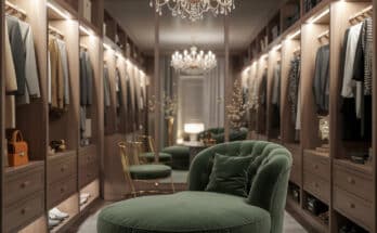 Luxury Closet Designs With Chic Lounge Seating